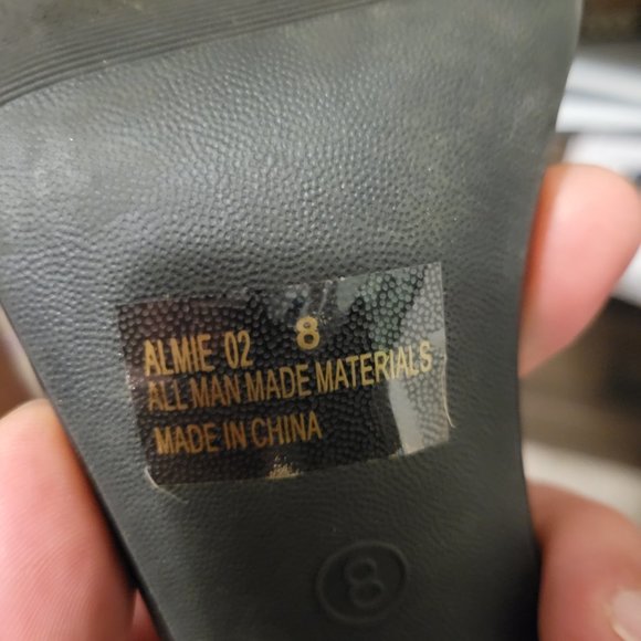 CHARLOTTE RUSSE Almie 02 Heels-BLACK WITH SEQUINED STRAP SIZE-8 - Picture 10 of 11